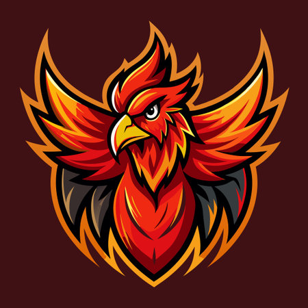 Flaming Phoenix Mascot Design for Esports Team Logoのイラスト素材