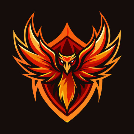 Majestic Phoenix Logo Vector Template Illustration in Modern and Vibrant Styleのイラスト素材