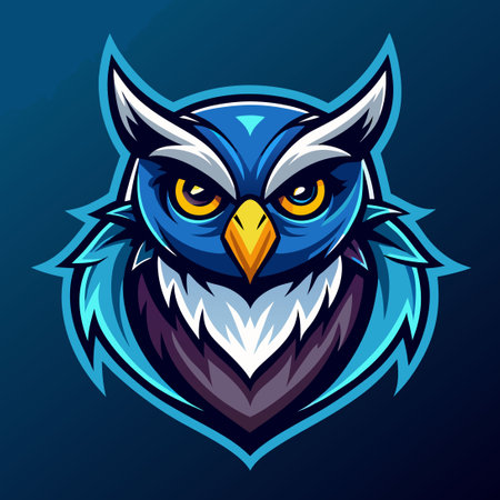 Fierce Owl Mascot Logo for Gaming Enthusiasts with Vector Illustrationのイラスト素材