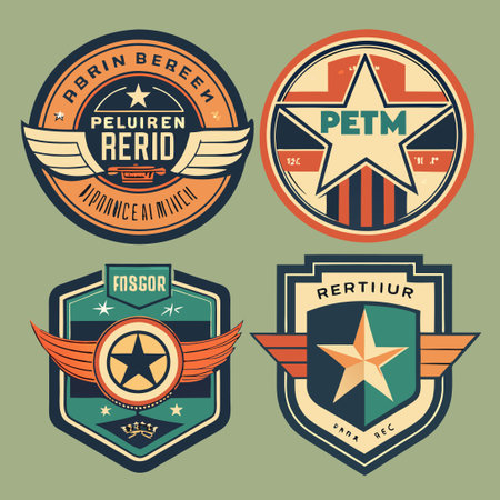 Vintage Sign Retro Premium Badge Collection Setのイラスト素材