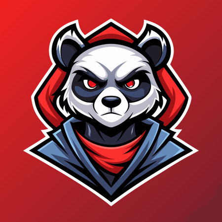 Enigmatic Panda Ninja Mascot Logo for Businesses and Organizationsのイラスト素材