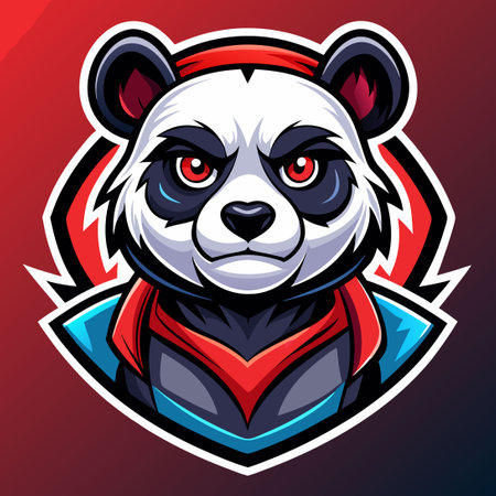 Mighty Panda E-Sports Mascot with Intricate Artworkのイラスト素材