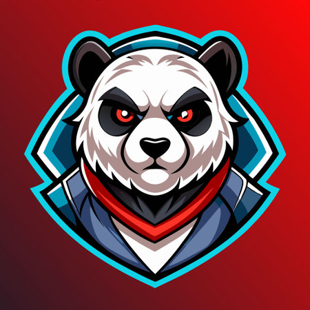 Fierce Panda Mascot Empowered with Master Gaming Skillsのイラスト素材