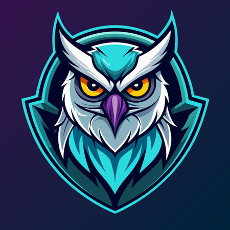 Fierce Owl Esport Mascot Logo with Bird-of-Prey Designのイラスト素材