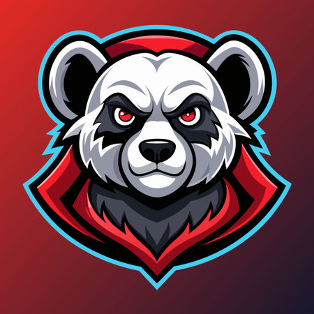 Fierce and Energetic Panda Mascot Esport Logo for Gaming Identityのイラスト素材