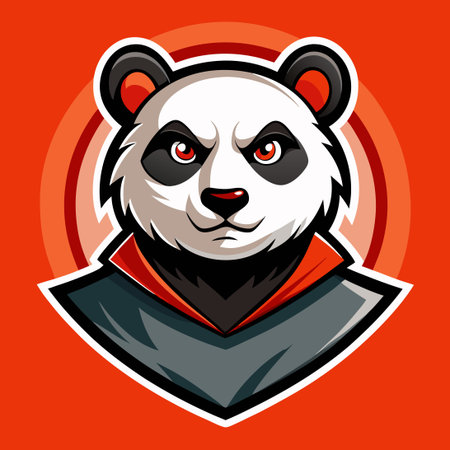 Adorable Panda Mascot Logo with a Flat Art Style in Vector Formatのイラスト素材
