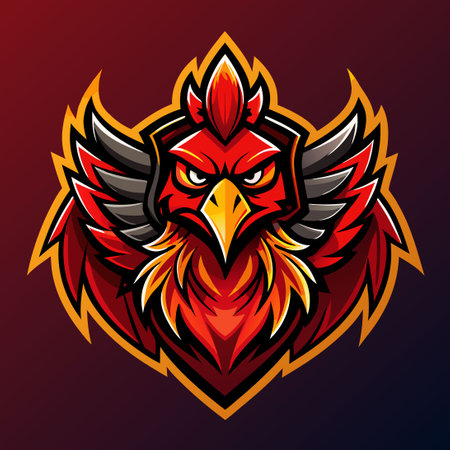Fiery Phoenix Esport Mascot for Gaming Team Logoのイラスト素材
