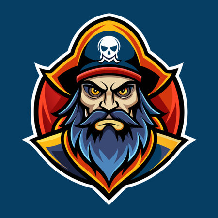 Fierce Pirate Esports Gaming Mascot Logo Template for Competitive Teamsのイラスト素材