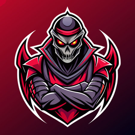 Stunning Vector Illustration of a Powerful Zombie Ninja Mascot Characterのイラスト素材