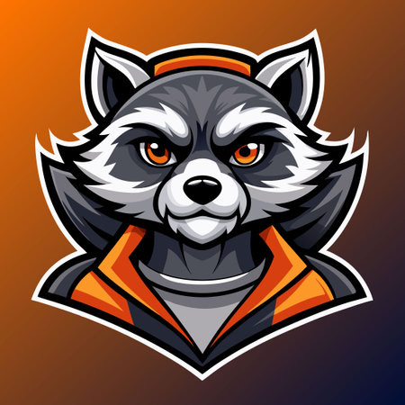 Esport Mascot Logo Featuring a Determined Raccoon with Game Controllerのイラスト素材