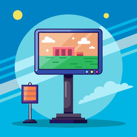 Captivating Digital Signage Display with Realistic Graphics and Vivid Colorsのイラスト素材