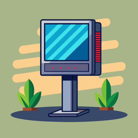 Immersive Public Advertising Display Demonstrated in Realistic Digital Signageのイラスト素材