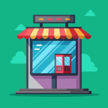 Hyper-Realistic Digital Signage Displaying Informative Contentのイラスト素材