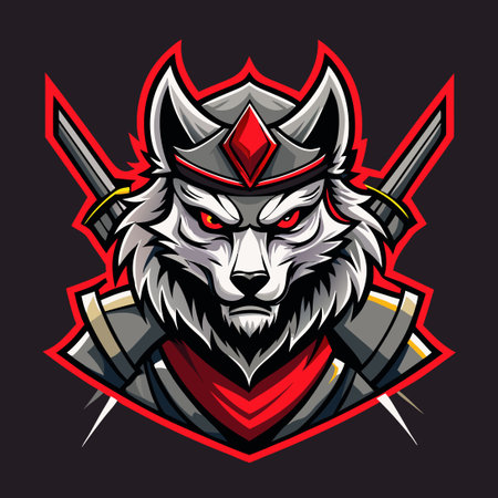 Ancient Japanese Samurai Wolf Warrior Embodies eSport Team Spirit