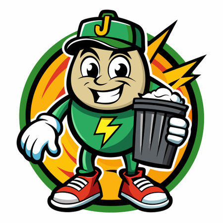Eye-Catching Junk Removal Mascot Logo Vector for Marketing Materialsのイラスト素材