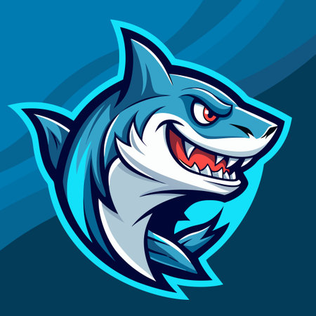 Fierce and Fearsome Shark Mascot Logo for Esportersのイラスト素材