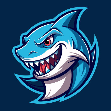 Isolated Shark Mascot Design for Sports Teams and Esports Organizationsのイラスト素材