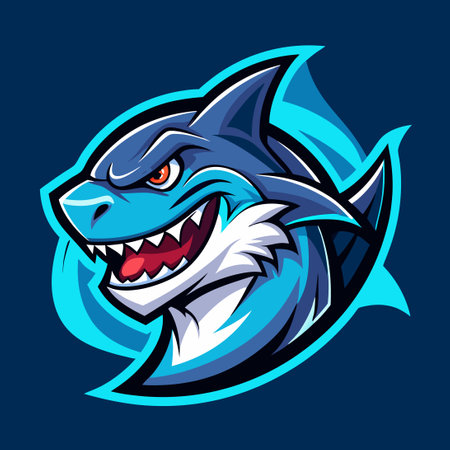 Fierce Mascot Logo of a Majestic Shark for eSports Teamのイラスト素材