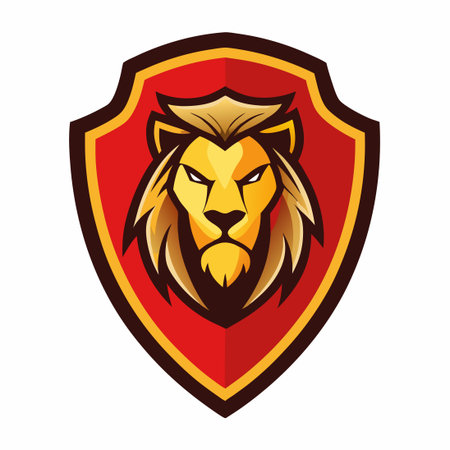 Majestic Shield Emblazoned with the Kingly Lion -- A Symbol of Strength and Honorのイラスト素材