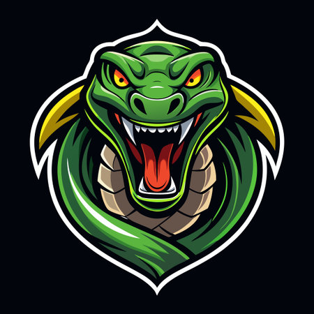 Striking Snake Mascot Logo for Sports and E-Sports Useのイラスト素材