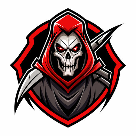 Reaper Mascot Logo Design with Bold Silhouetteのイラスト素材