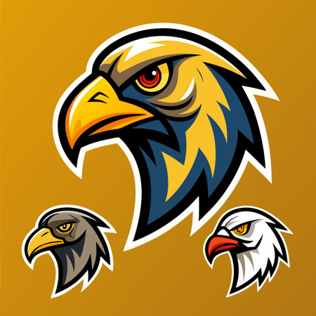 Dynamic Falcon Mascot Logos: A Collection of Variationsのイラスト素材