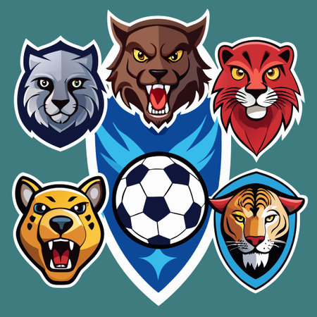 Collection of Sports Mascot Characters and Team Logosのイラスト素材