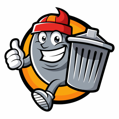 Cartoon Mascot for a Simple and Reliable Junk Removal Serviceのイラスト素材