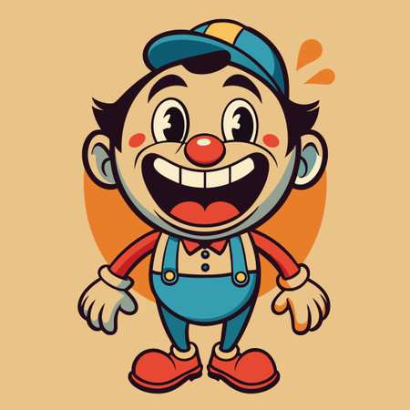 Vintage Cartoon Mascots Showcase Retro Charm and Nostalgic Appealのイラスト素材