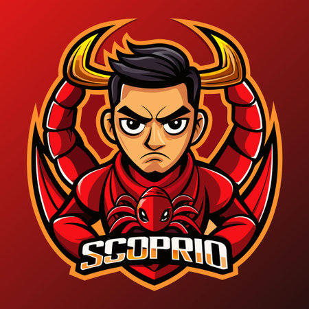 Fierce Esports Logo Featuring a Scorpion Mascotのイラスト素材