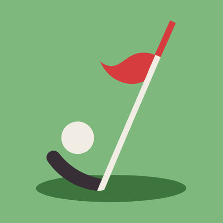 Minimalist Golf Stick Graphic with Rounded Hole and Logoのイラスト素材