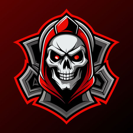 Premium Vector Illustration of a Skull Esport Gaming Logo Designのイラスト素材
