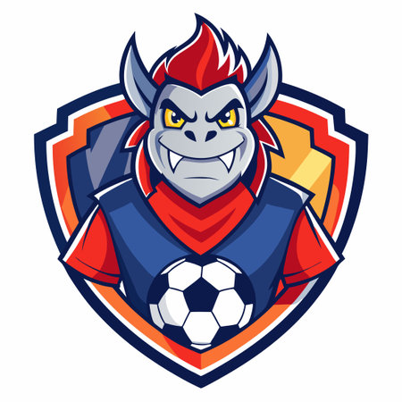 Energetic Soccer Mascot Logo with Football Symbolismのイラスト素材