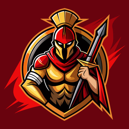 Modern and Illustrative Spartan Mascot Logo Vectorのイラスト素材