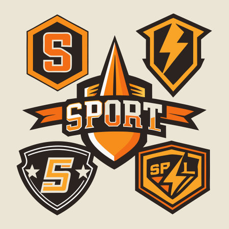 Supercharged Sporty Emblem Typography for Unforgettable T-shirt Designsのイラスト素材