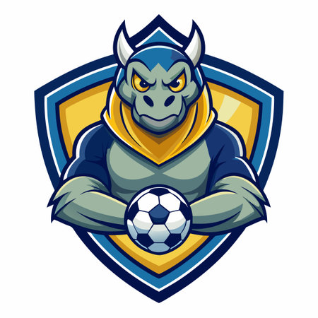 Cheerful Soccer Mascot Logo for Football Teamsのイラスト素材