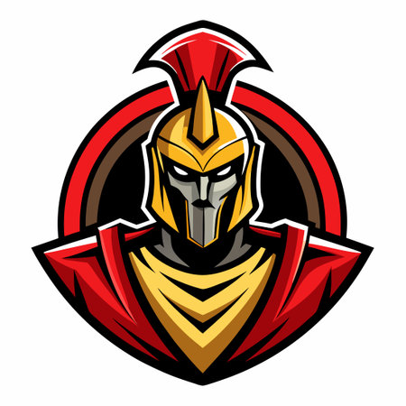 Majestic Spartan Knight Logo in Six Iconic Posesのイラスト素材