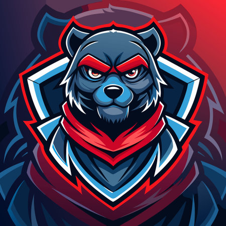 Agile Ninja Bear Moves Silently in Esports Competitionのイラスト素材