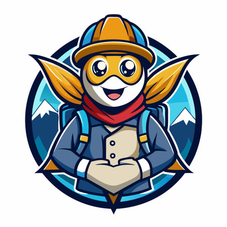 Traveler Mascot Logo Embodies Adventure and Explorationのイラスト素材
