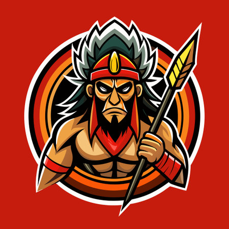 Modern Illustrative Vector Logo for a Tribal Mascotのイラスト素材