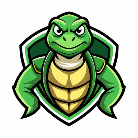 Modern Illustrated Turtle Mascot Logo with Bold and Vibrant Colorsのイラスト素材