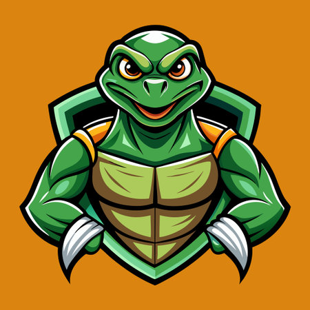 Modern and Clean Turtle Mascot Logo with Illustrationのイラスト素材