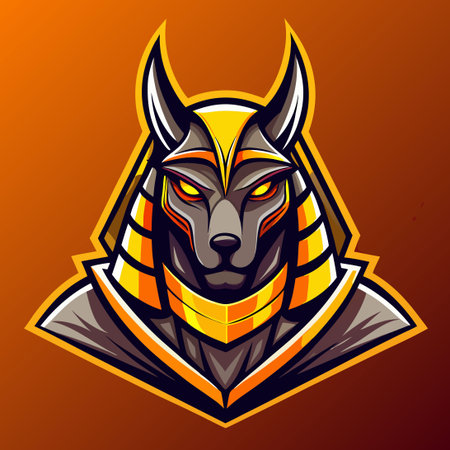 Fierce Vector Anubis Mascot Logo for Esports and Sports Teamsのイラスト素材