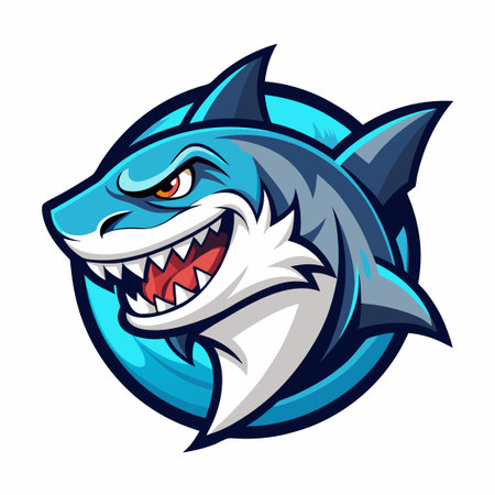 Menacing Vector Shark Mascot Logo Designs for Sports and Teamsのイラスト素材