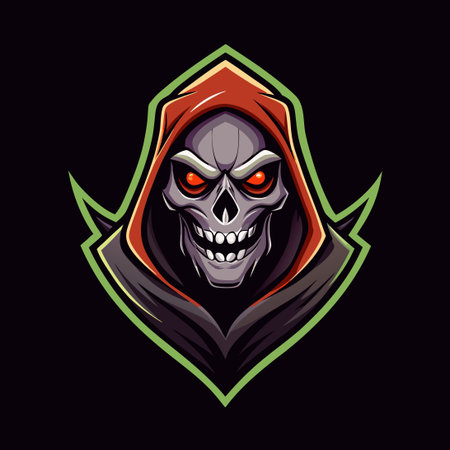 Sinister Reaper: A Dark and Menacing Vector Illustration of the Grim Reaper with Maskのイラスト素材