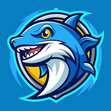 Vector Logo of a Whale Mascot Suited for a Football Teamのイラスト素材