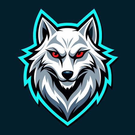 Fierce White Wolf as an E-sports Logo Designのイラスト素材