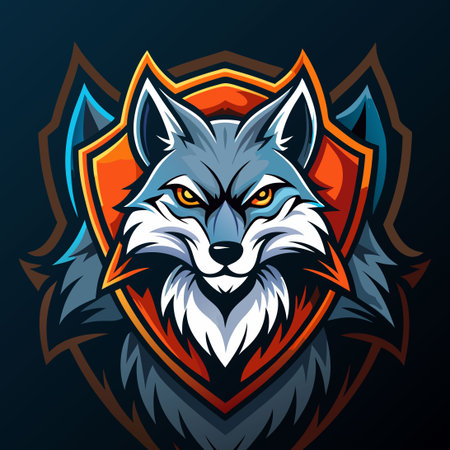 Fierce Wolf and Cunning Fox Esport Mascots for Gaming Logosのイラスト素材