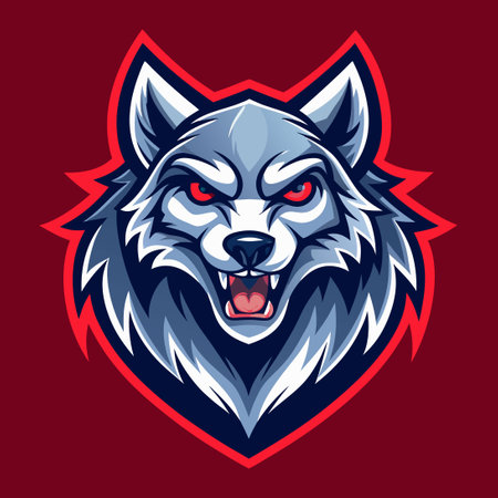Modern Illustration of a Wolf Mascot Logo with a Creative Edgeのイラスト素材