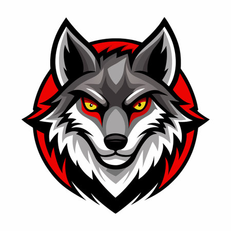 Intricate Illustration of a Wolf's Head for Use as a Mascot or Logo Designのイラスト素材